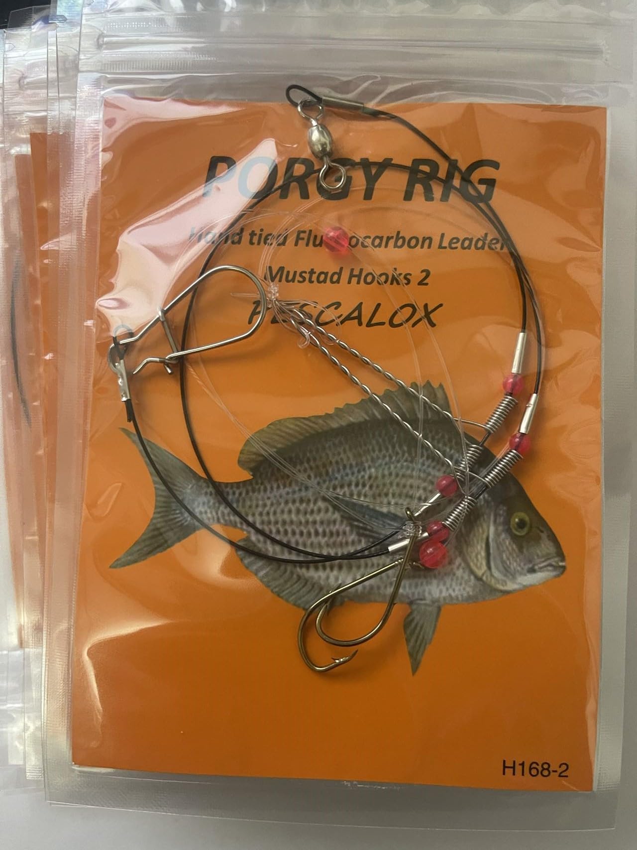 Generic 10Packs high Low rig Fluorocarbon Leader Porgy scup (Baitholder Hook Size#2), black