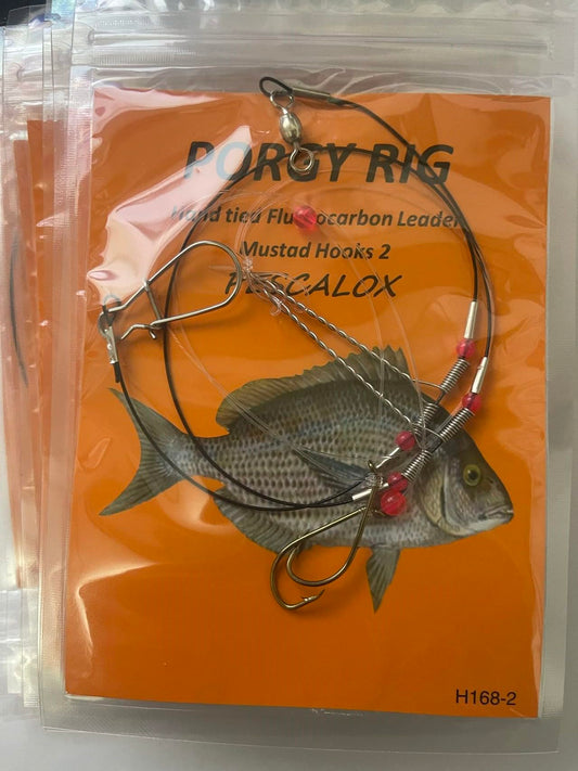 Generic 10Packs high Low rig Fluorocarbon Leader Porgy scup (Baitholder Hook Size#2), black