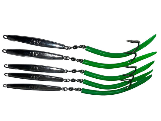 Generic Giant Whale 5Pcs Diamond Jigs A17 2oz Green with 8/0 Hook