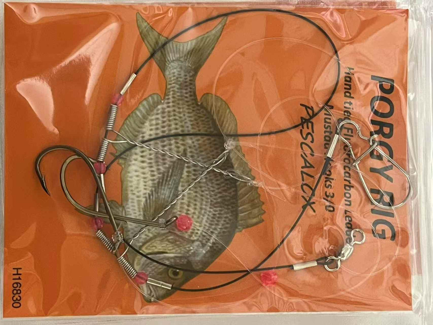 PESCALOX 10Packs high Low rig Fluorocarbon Leader Seabass Porgy (Baitholder Hook #3/0)$1.6/Packs