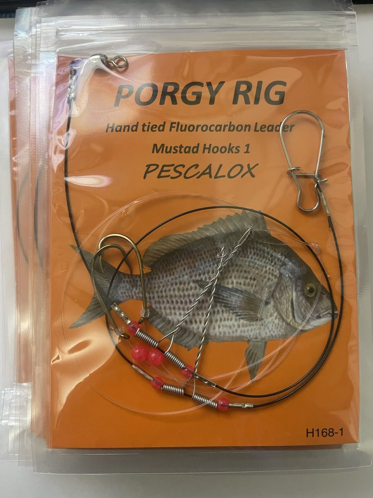 Generic 10Packs high Low rig Fluorocarbon Leader Porgy scup (Baitholder Hook #1), black